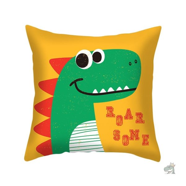 Coussin pour enfants aux motifs de dinosaures amusants