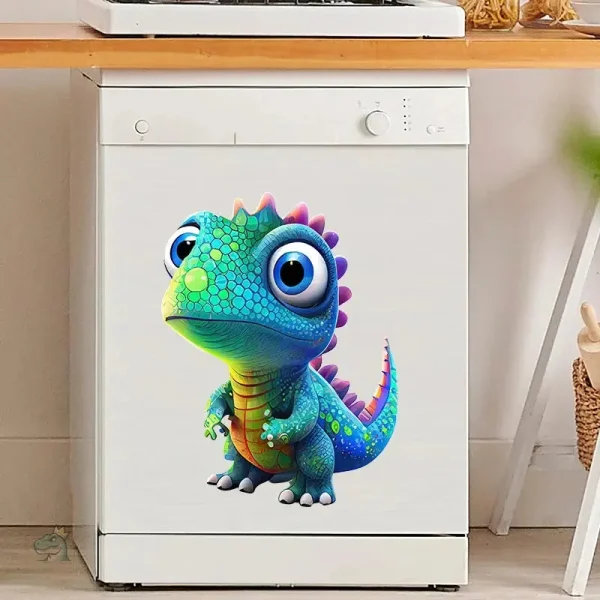 Sticker bébé dinosaure T-rex, design coloré et amusant