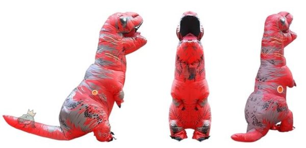 Déguisement dinosaure T-Rex, couleur rouge, pour fêtes et événements