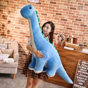 Peluche douce représentant un Diplodocus coloré