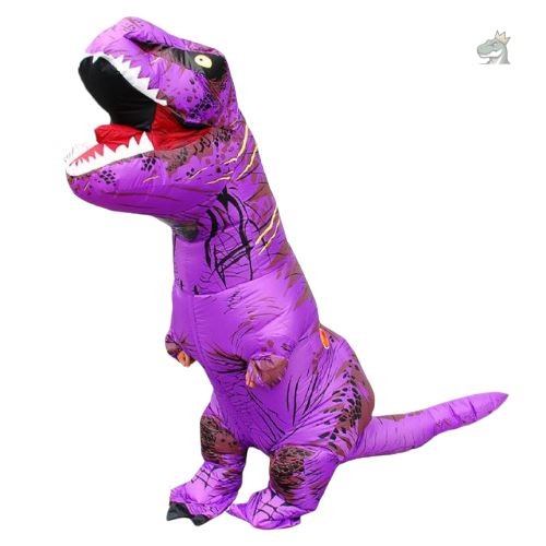 dinosaure-gonflable-costume-1 Costume T-Rex Violet pour enfants en fête