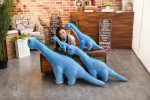 Peluche dinosaure bleu pour bébé, douce et câline