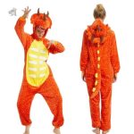 Pyjama dinosaure orange pour adulte