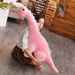 Peluche Dinosaure bébé Dilplodocus rose 50cm