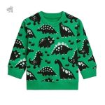 Sweat shirt dinosaure vert pour enfants