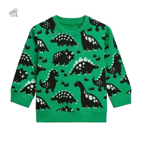 dinosaure-sweat-shirt-1 Sweat shirt dinosaure vert pour enfants