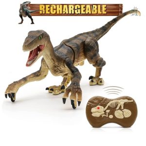 Dinosaure télécommandé Raptor Blue en action
