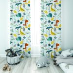 Double rideau dinosaure pour chambre d'enfant