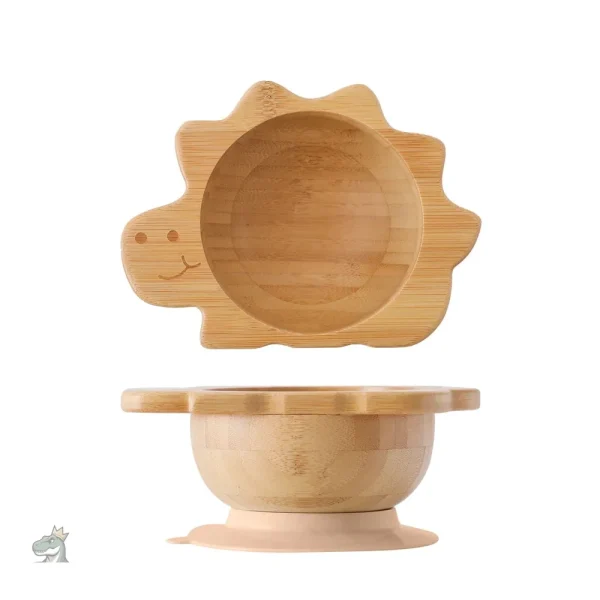 Ensemble vaisselle dinosaure en bamboo pour bébé - vue 2