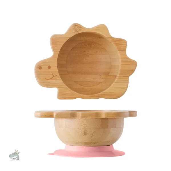 Ensemble vaisselle dinosaure en bamboo pour bébé - vue 3