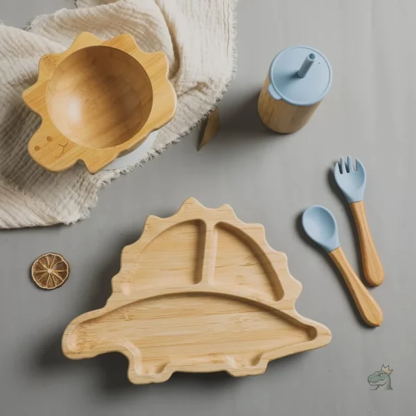 Tasse dinosaure en bamboo pour repas de bébé