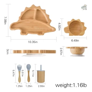 Vaisselle dinosaure éco-responsable pour enfants