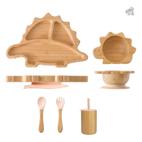 Tasse bébé en bamboo avec design dinosaure