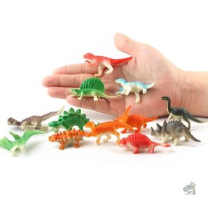 Assortiment de figurines de dinosaures en plastique colorées