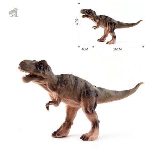 Figurine de dinosaure Tyrannosaurus marron en plastique