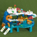 T-Rex garage avec circuit de course pour petites voitures