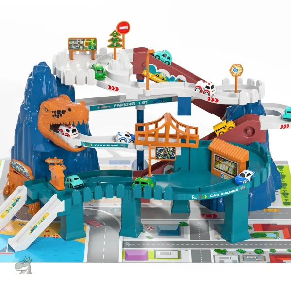 Ensemble garage et circuit T-Rex pour enfants aventuriers