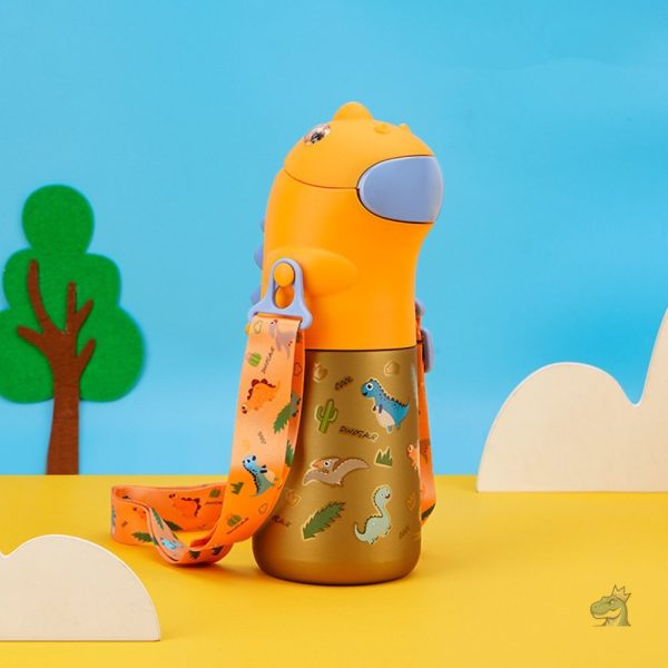 Gourde métallique avec motif dinosaure
