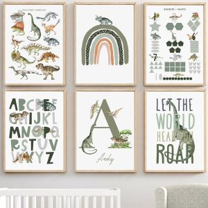 Grand poster dinosaure pour décoration murale