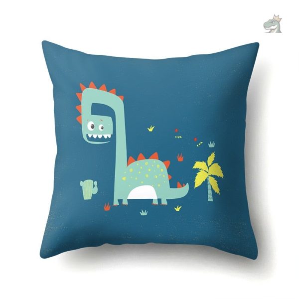 Housse coussin dinosaure colorée pour décoration enfantine - vue 2