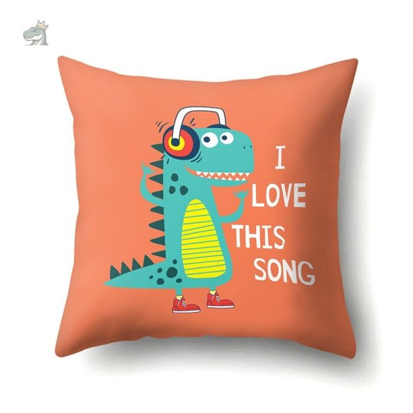 Housse coussin dinosaure colorée pour décoration enfantine - vue 7