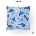 Housse de coussin originale motif dinosaure