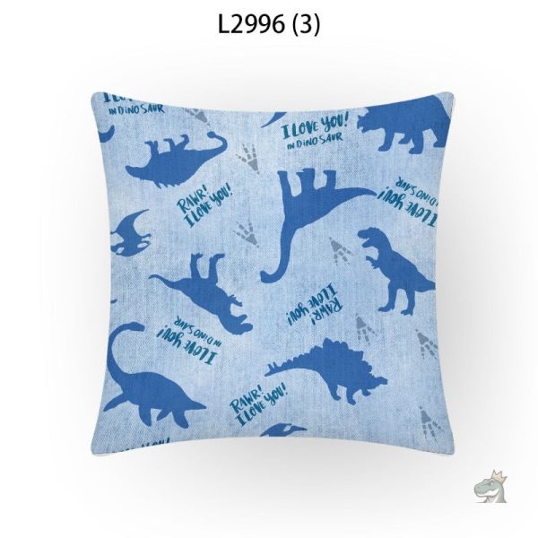 Housse de coussin originale motif dinosaure