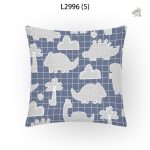 Housse de coussin avec dinosaures colorés