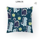 Housse de coussin enfant motif dino