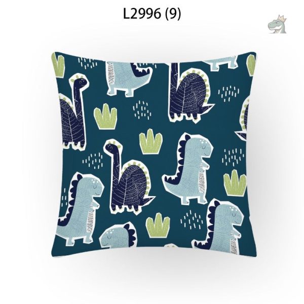 Housse de coussin enfant motif dino