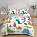 Housse de couette dinosaure 140x200 pour chambre enfant