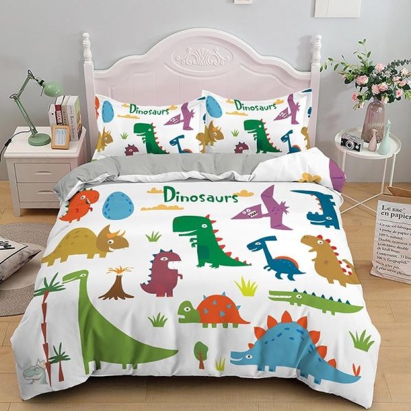 housse-de-couette-dinosaure-140x200-1 Housse de couette dinosaure 140x200 pour chambre enfant