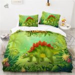 Housse de couette dinosaure bébé Stégosaure colorée