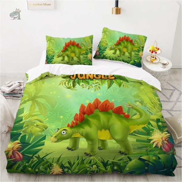 housse-de-couette-dinosaure-bebe-stegosaurus-1 Housse de couette dinosaure bébé Stégosaure colorée
