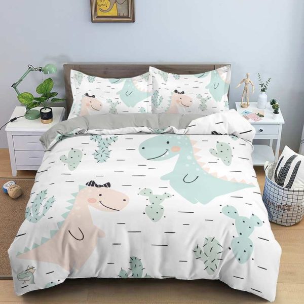 housse-de-couette-dinosaure-blanche-pour-enfant-1 Housse de couette dinosaure blanche pour enfant