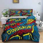 Housse de couette dinosaure bleue pour adolescent