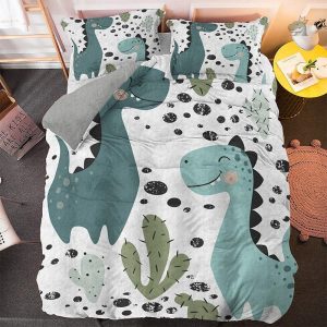 Housse de couette dinosaure colorée pour la chambre des enfants