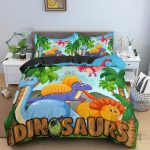 Housse de couette dinosaure colorée pour chambre enfant