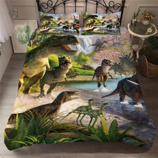 housse-de-couette-dinosaure-complete-jurassic-park-1 Housse de couette dinosaure Jurassic Park pour chambre enfant