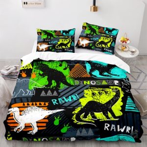 Housse de couette dinosaure design pour adolescent