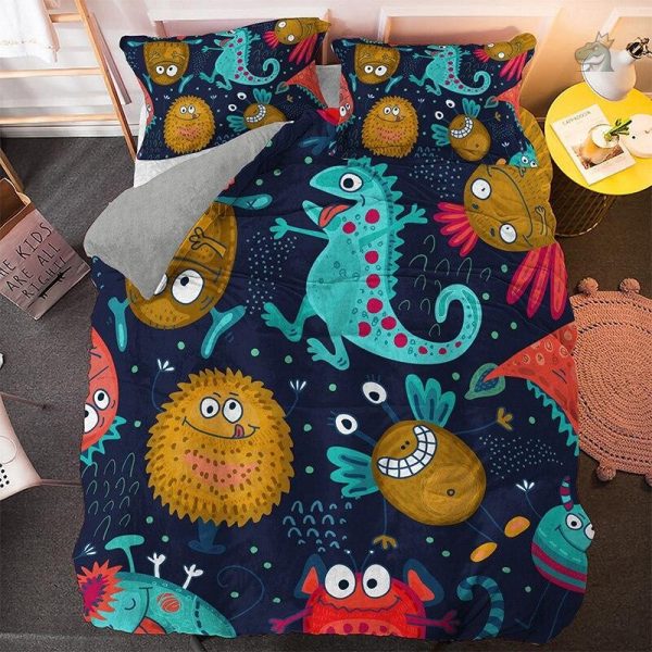 housse-de-couette-dinosaure-dessin-anime-1 Housse de couette dinosaure en coton pour chambre enfant