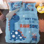 Housse de couette Jurassic World bleue pour chambre d'enfant