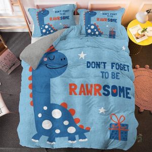Housse de couette Jurassic World bleue pour chambre d'enfant