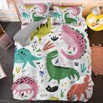 Housse de couette dinosaure colorée pour chambre enfant