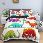 Housse de couette dinosaure gentil pour chambre d'enfant