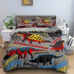 Housse de couette dinosaure grise pour adolescent