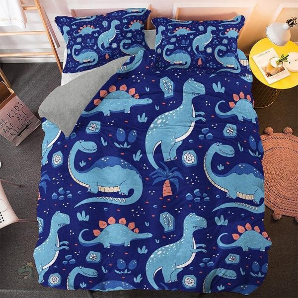 Housse de couette dinosaure herbivore colorée et amusante