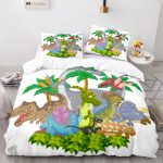 Parure de lit dinosaure colorée pour enfants