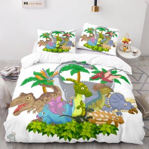 Parure de lit dinosaure colorée pour enfants