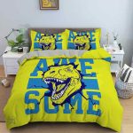 Housse de couette dinosaure jaune pour adolescents